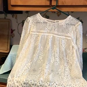 Beautiful soft lace top cream